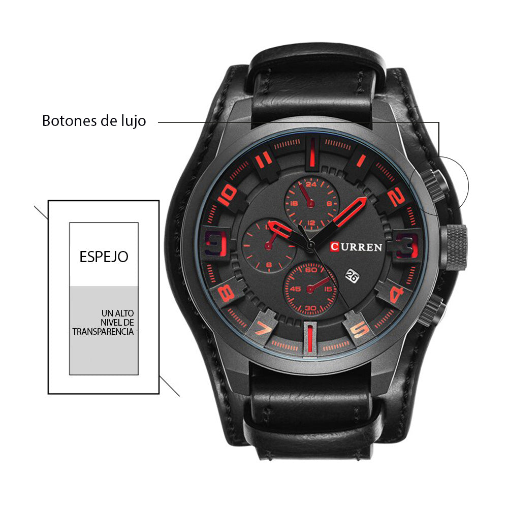 Reloj curren 8225 hombre cuero.