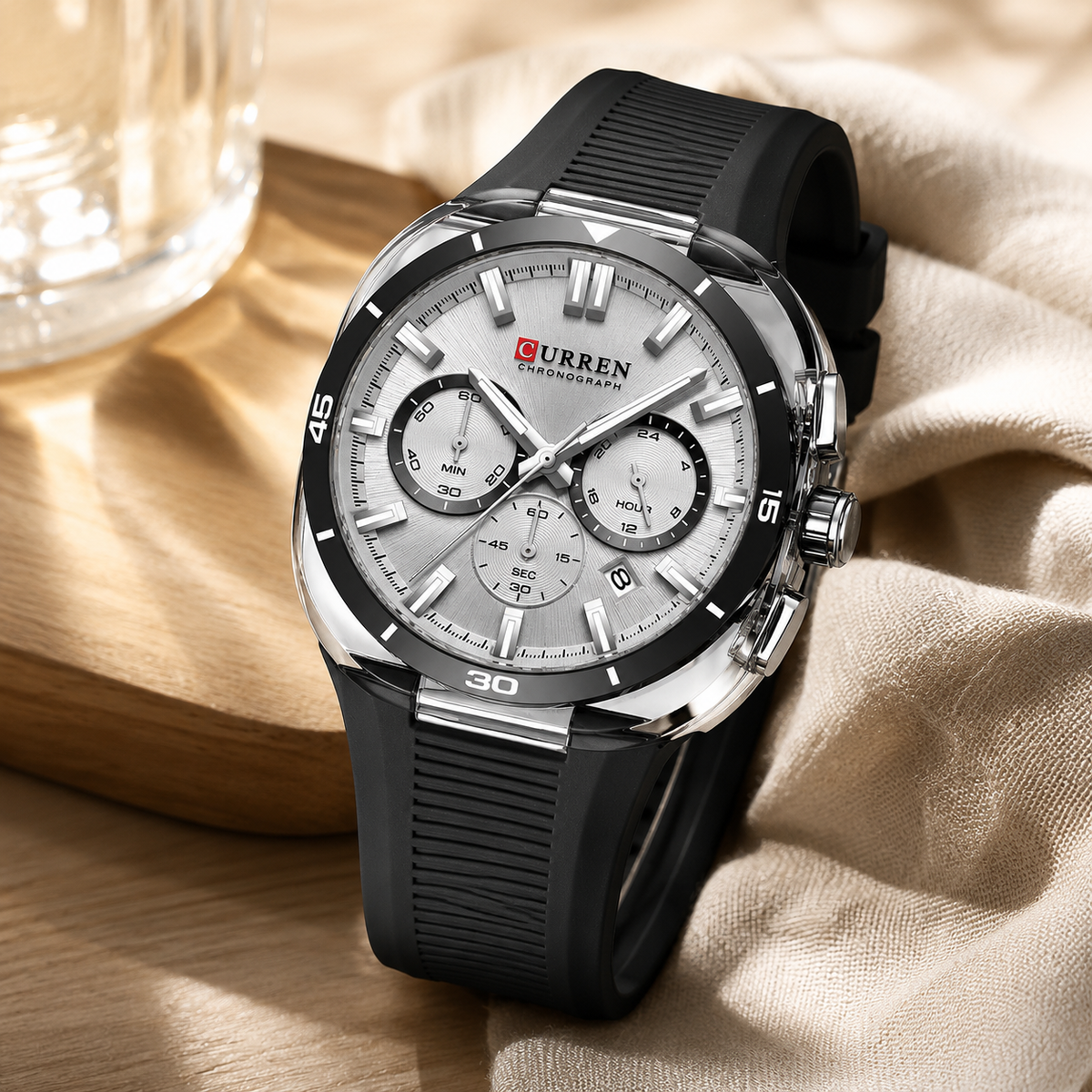 Reloj curren 8502 pulso silicona.