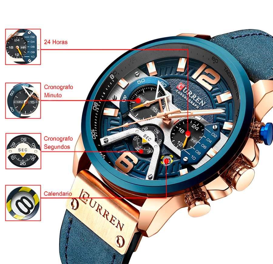 Reloj Curren 8380 cuero Para Hombre.